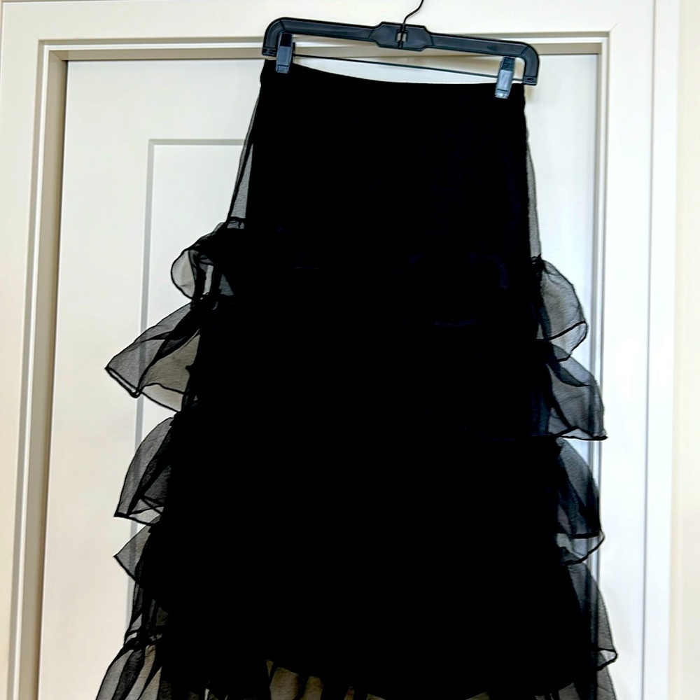 Black ruffle skirt